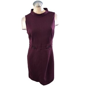 Etcetera Size 6 Wine Colored Sleeveless Dress High Neck